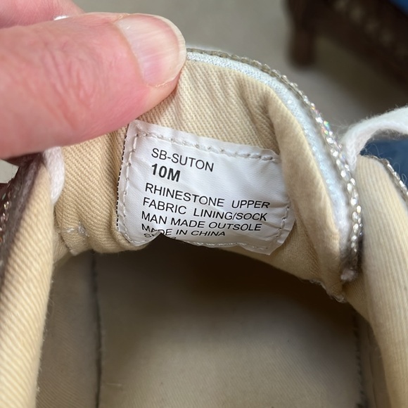 Betsey Johnson SB Sutton Silver Rhinestone Sneakers size 10 Bling Wedding - Picture 7 of 8